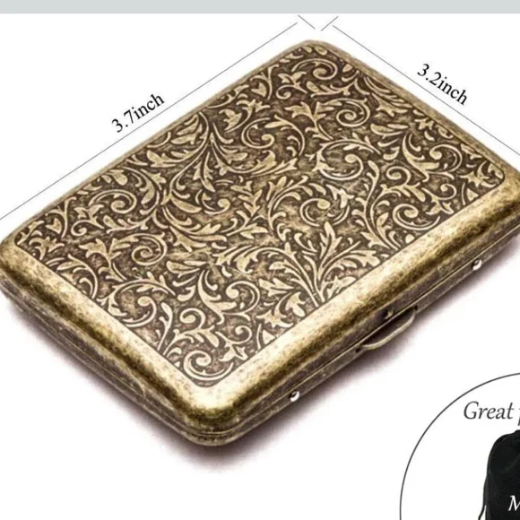 NEW! Vintage Style Embossed Cigarette Case - Picture 2 of 5